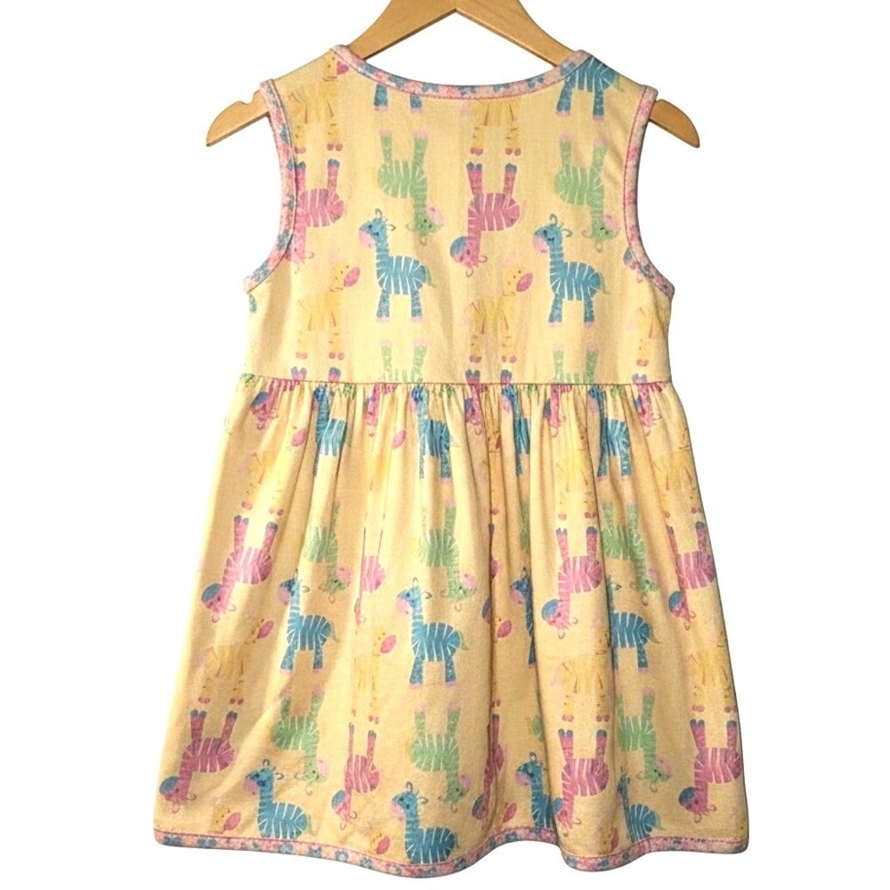 Pete + Lucy Girls Yellow Zebra Print Ruffle Pocket Dress Size 6X - Picture 3 of 8